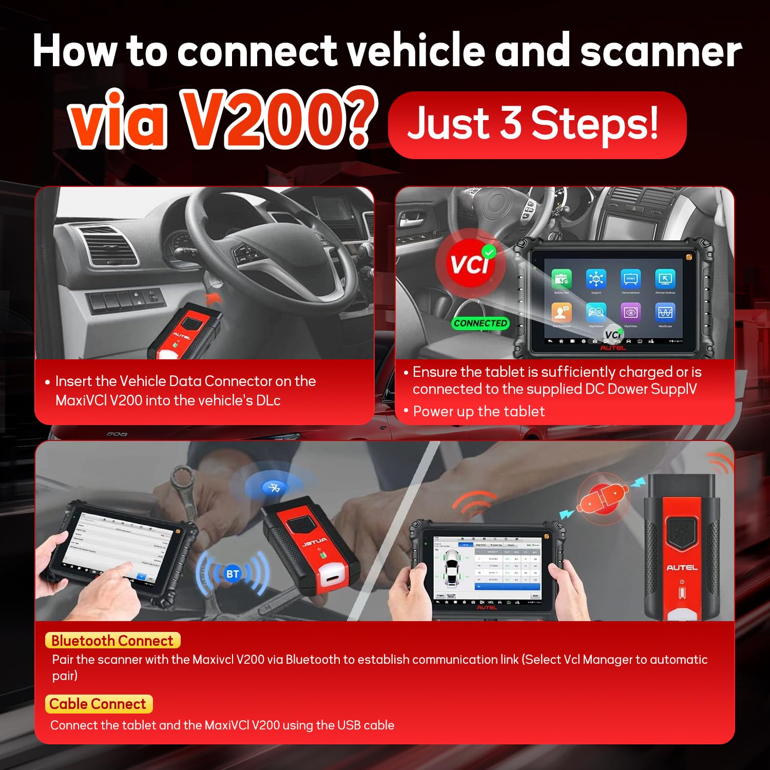 Amazon.co.jp: Autel MaxiVCI V200 車両通信インターフェース OBD2